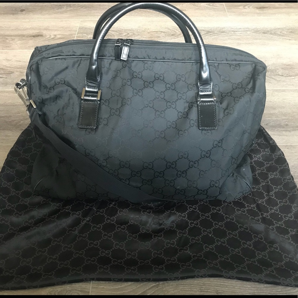 Gucci black overnight duffle